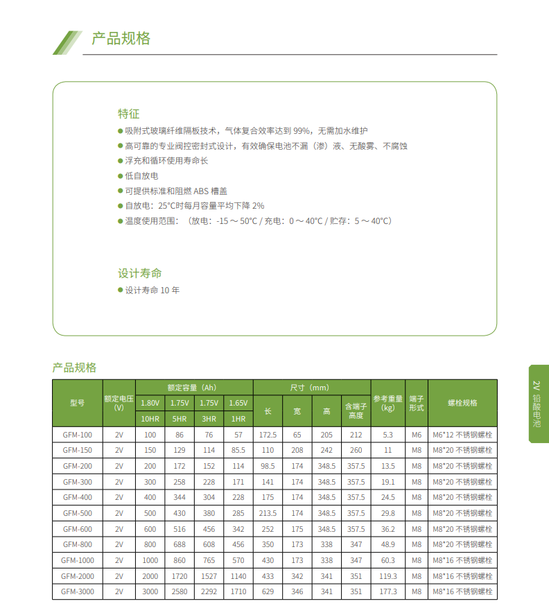 FH至尊蓄电池2V系列(图3)